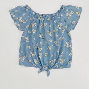 SO Blue Floral Off-Shoulder Top - Size M - Lightweight & Cute!